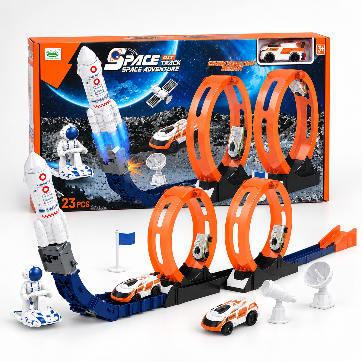 Space Adventure Loop Track Set with Rocket & Pull-Back Car