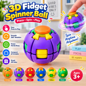 Shop the 3D Press & Spin Fidget Gyro Ball for kids ages 3+. Compact, portable and fun for tactile, sensory and screen-free play across Pakistan.