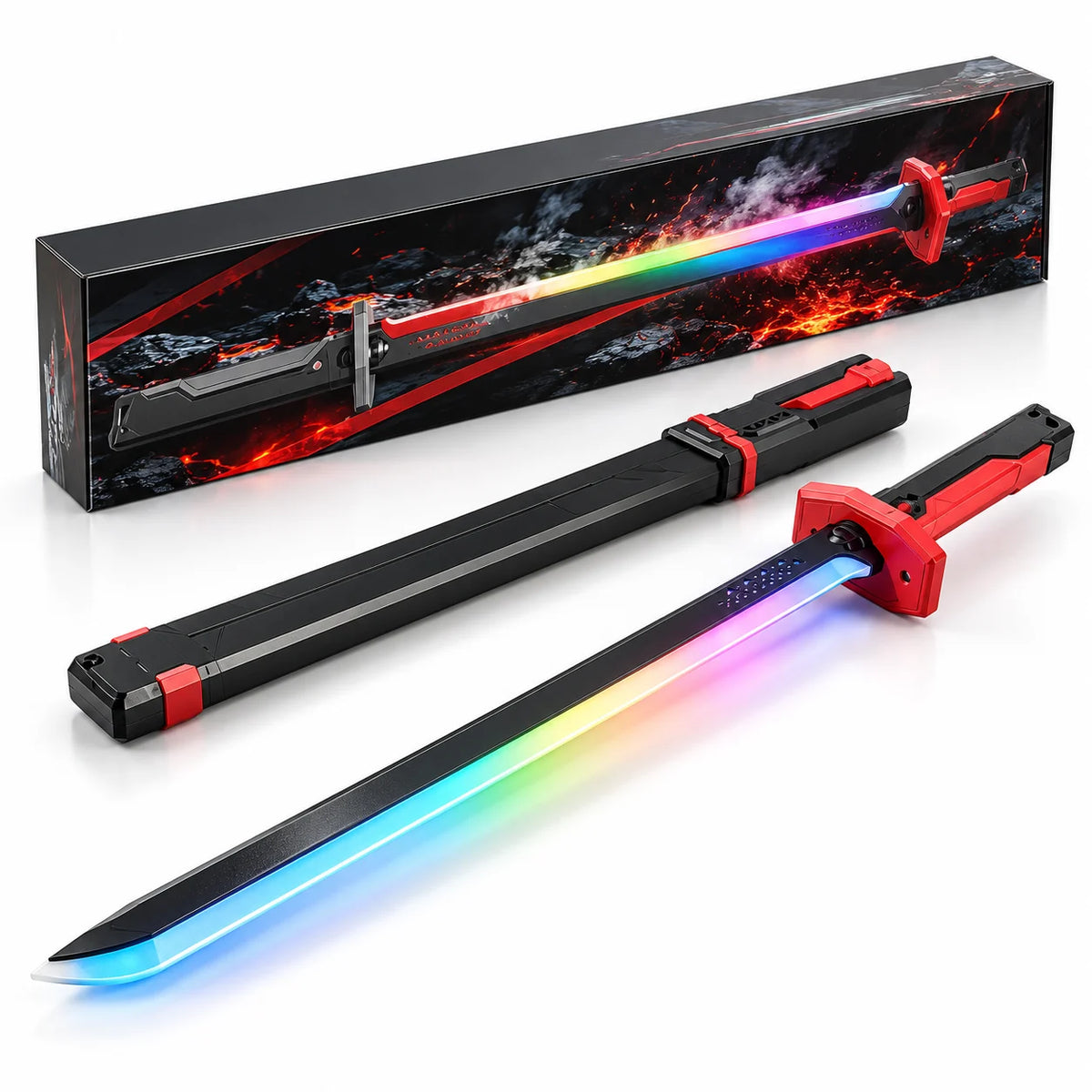 Sparkblade RGB Light Sword with Mist, Spark & Sound Effects – Rechargeable Cosplay Toy